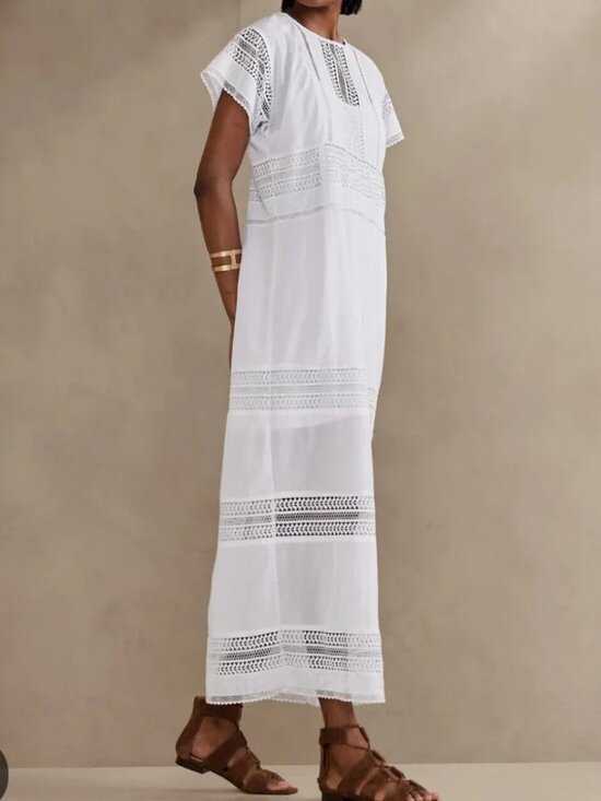 Banana Republic Dresses & Skirts - Banana Republic White Crochet Beach Summer Resort Dress